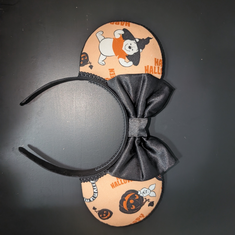 Halloween Cartoon Pumpkin Ear Headband with Black Bow